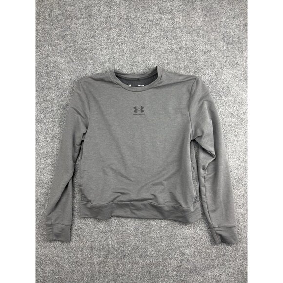 Under Armour Rival Terry Crop Sweatshirt Womens S Loose Fit Crewneck Pullover - Picture 1 of 7